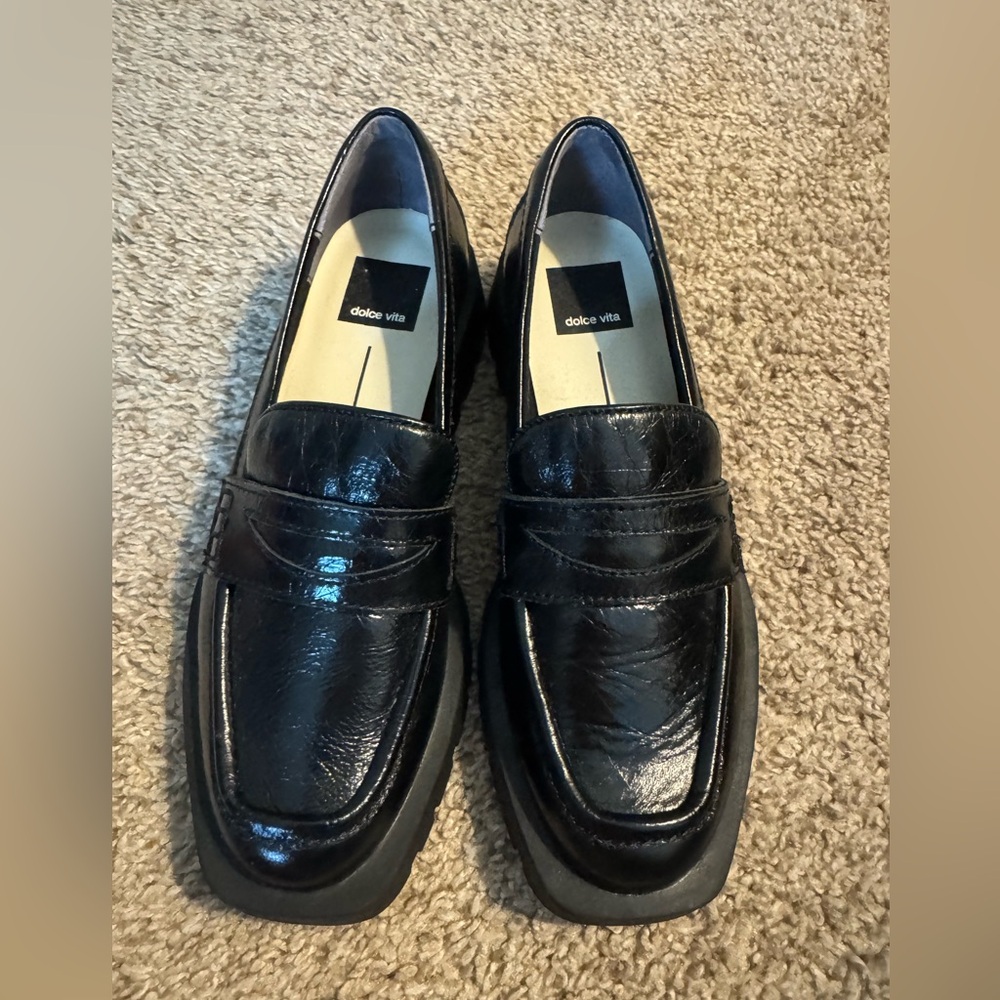 Never Worn Dolce Vita Glossy Black Women’s size 6 Loafers